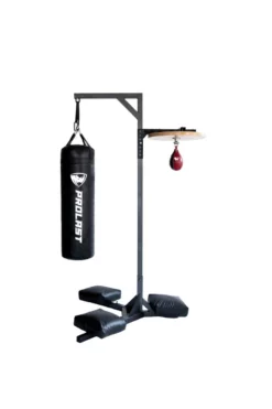 PROLAST Professional Boxing Double Station Heavy Bag With 4 Unfilled Sand Bags Stand