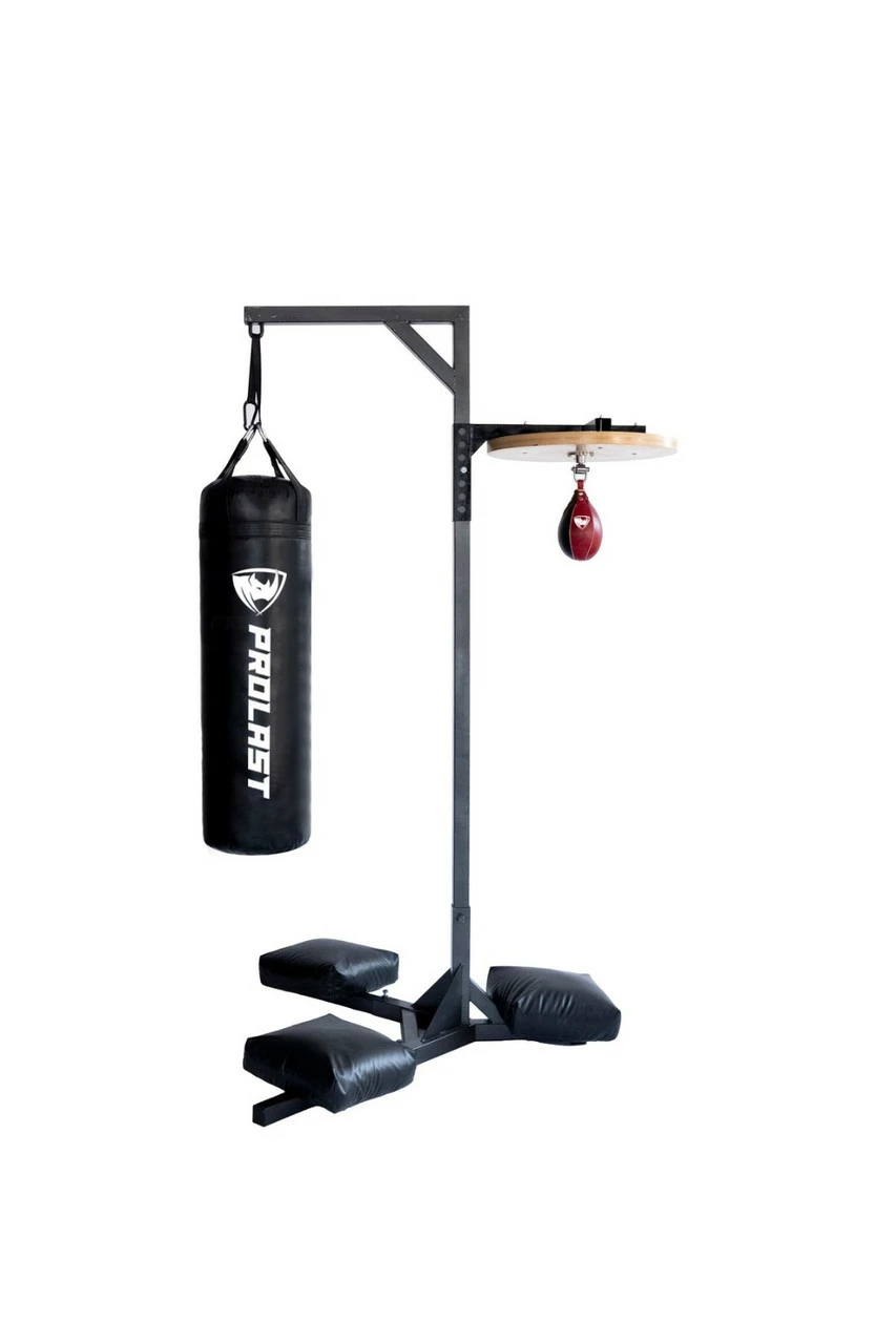 PROLAST Professional Boxing Double Station Heavy Bag With 4 Unfilled Sand Bags Stand