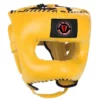 FTF (FEAR THE FIGHTER) Traditional Headgear With Face-Saver Bar Yellow