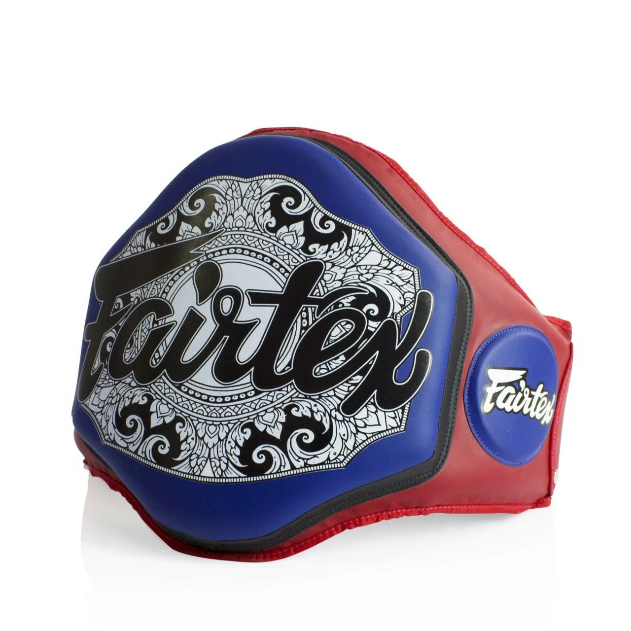 Fairtex Boxing Muay Thai Microfiber Belly Pad Red/Blue - Image 4