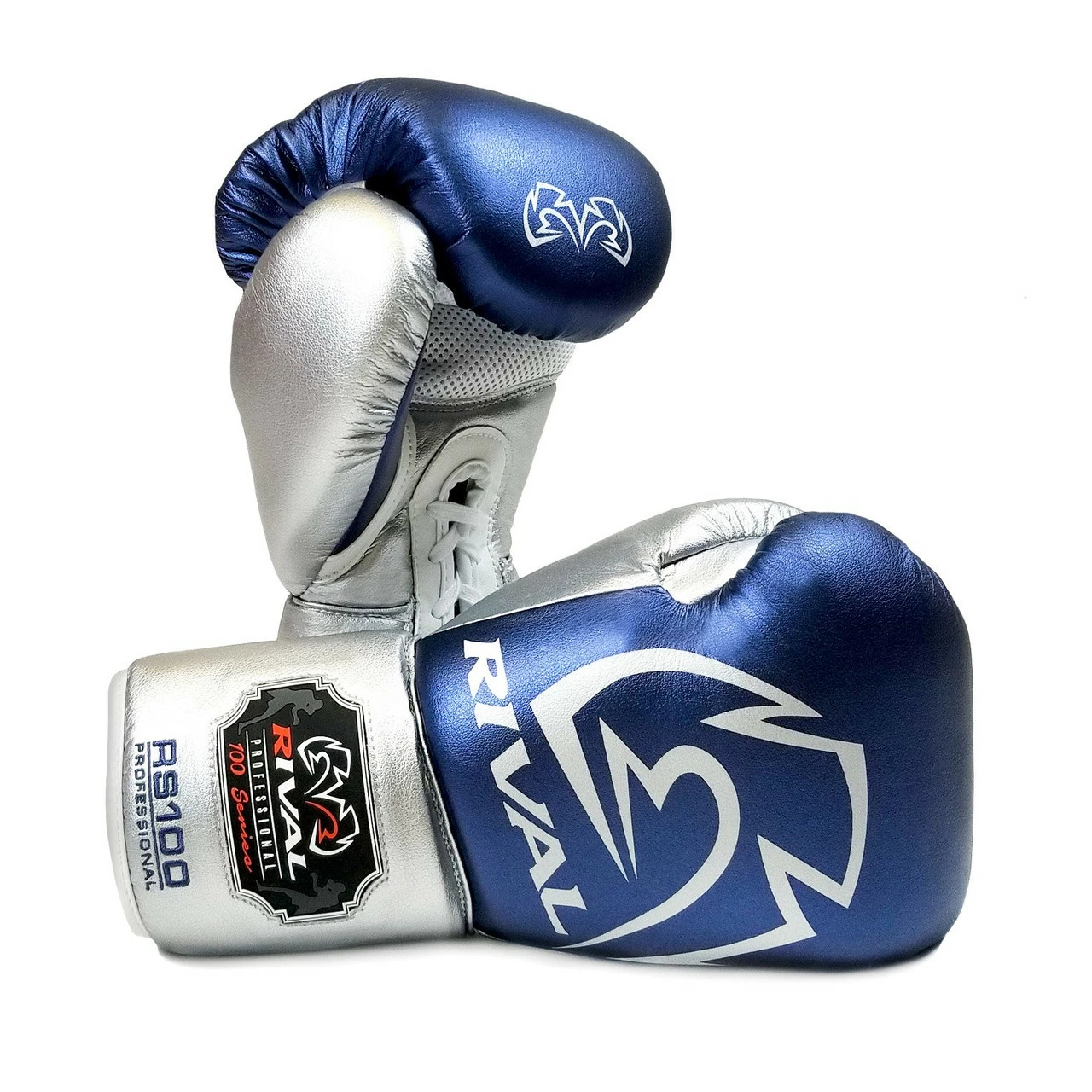 RIVAL RS100 Professional Boxing Sparring Gloves Blue/Silver