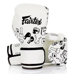 Fairtex Muay Thai Gloves White Street Art