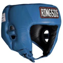 Ringside Competition Boxing Muay Thai MMA Sparring Head Protection Headgear Without Cheeks Blue